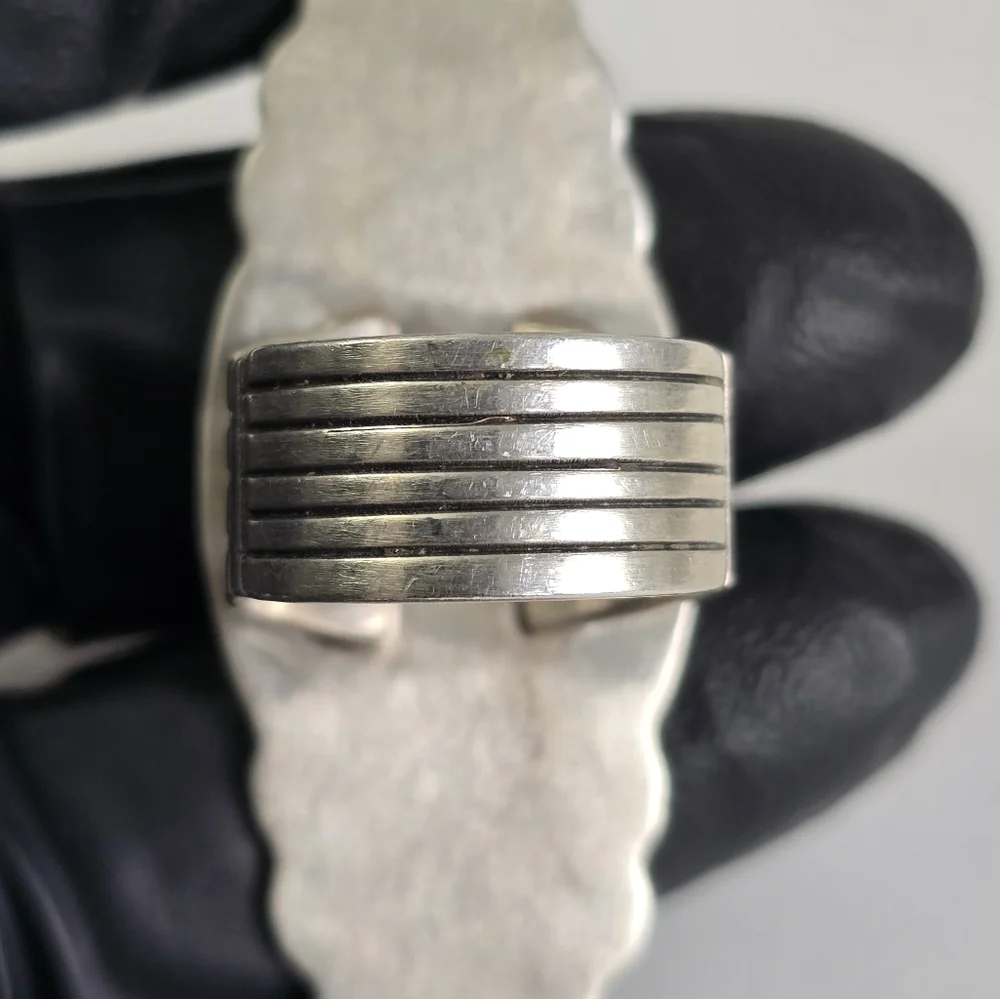 Rare 2” Long Sacred Sunray Engraving Sterling Silver 925 Native Ring